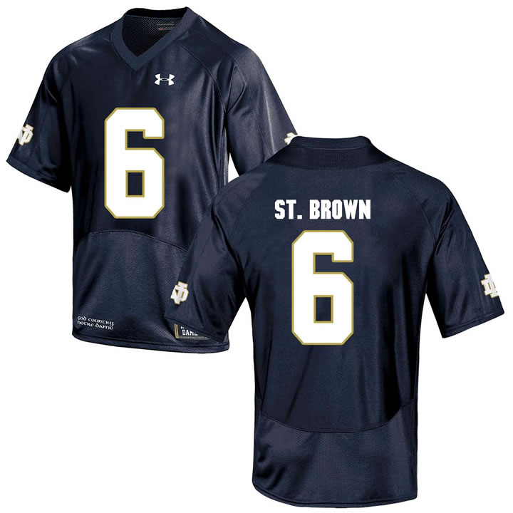 Notre Dame Fighting Irish #6 Equanimeous St. Brown Navy College Football Jersey DingZhi